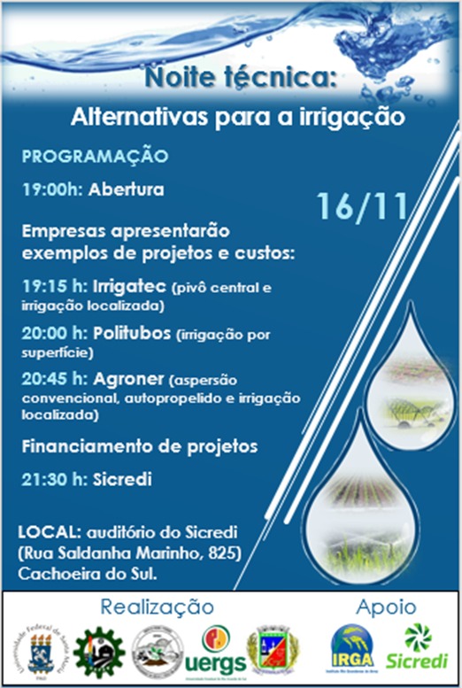 UFSM Cachoeira Promove O Evento Alternativas Para A Irriga o Radiofandango
