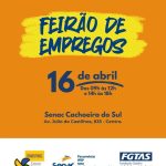 1º Feirão de Empregos de 2026 de Cachoeira será dia  16 de abril